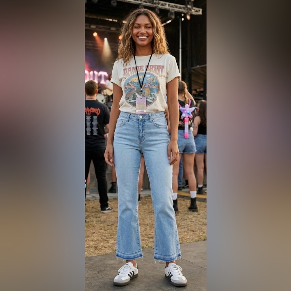 1822 Denim Harmony High-Rise Light Blue Straight Jeans Size 28 (6)